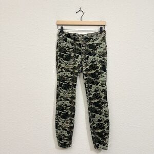 ANTHROPOLOGIE PILCRO High-Rise Skinny Corduroy Pants Button Fly Camouflage